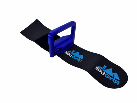 SkiGrip Blau | Skiträger und Skistockhalter.