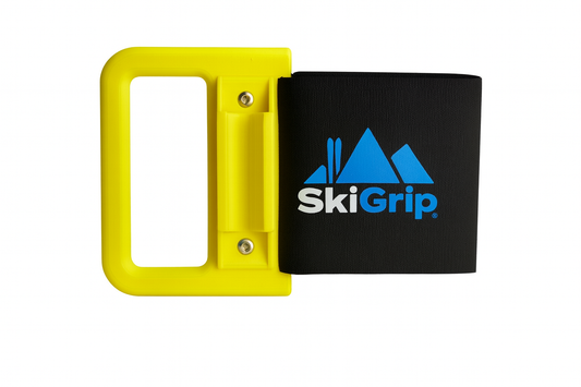 SkiGrip Gelb | Skiträger und Skistockhalter.